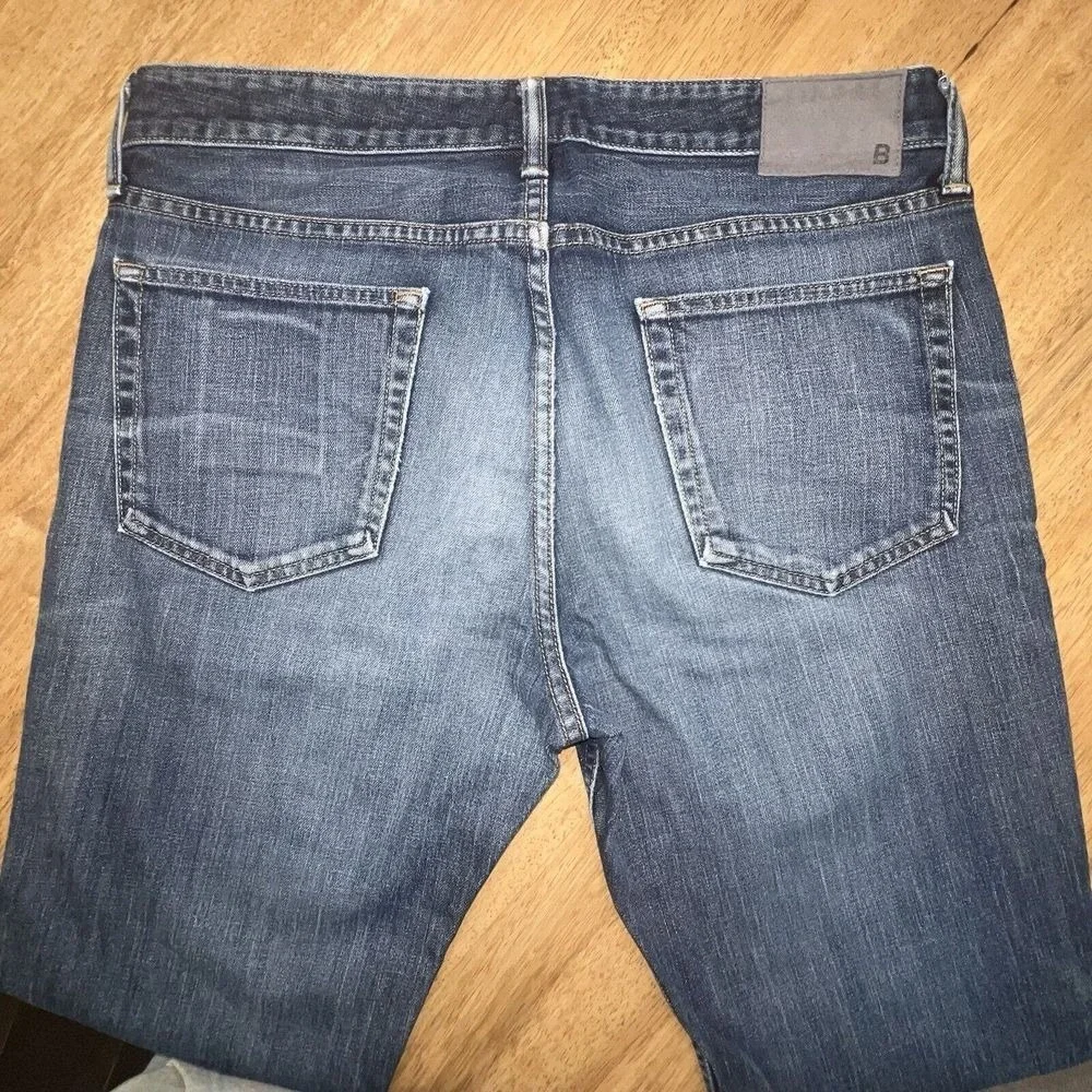 Bonobos Denim Men's Straight Leg Jeans - Size 34x36 Distressed Dark Wash